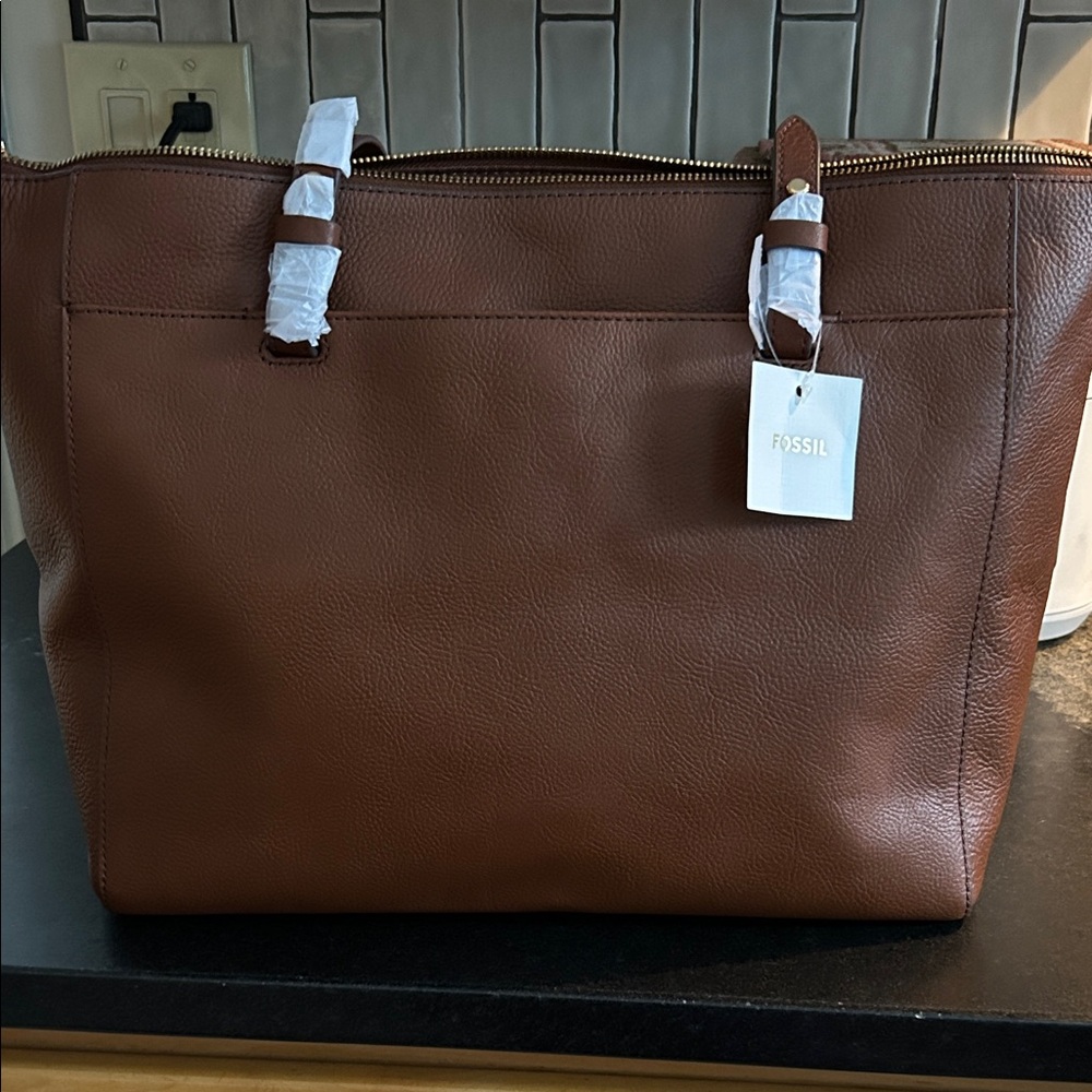 Fossil Rich Brown Leather Handbag